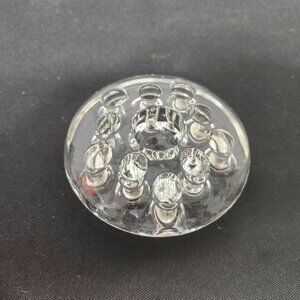 Vintage Glass 3.25 Inch, 10 Hole Flower Frog